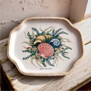Elite Vintage Seashells Serving Metal Tray